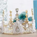 Oasap Manmade Full Crown Tiara Bridal Wedding Hair Accessory