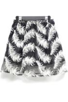 Oasap Nice Feather Pattern Organza A-line Skirt