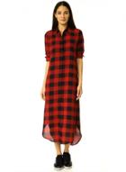 Oasap Classic Long Sleeve Plaid Button Maxi Shirt Dress
