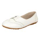 Oasap Solid Color Cross Lace Up Round Toe Flat Heels Shoes