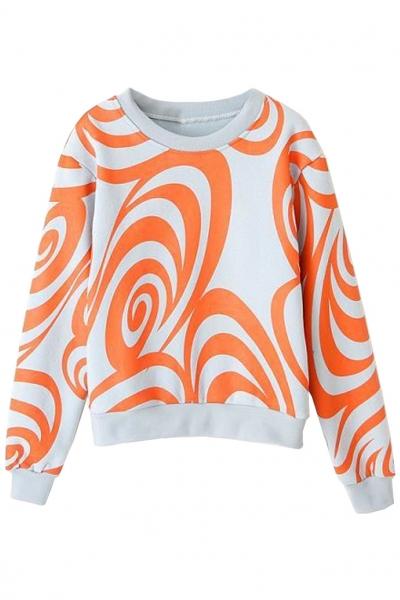 Oasap Street Graphic Print Grey Sweatshirt