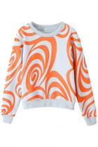 Oasap Street Graphic Print Grey Sweatshirt