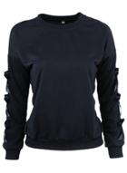 Oasap Fashion Solid Long Sleeve Bow Pullover Tee