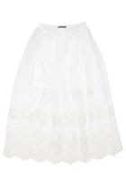 Oasap Lace Embroidery Ankle Length Skirt