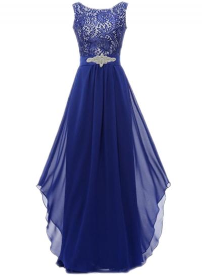 Oasap Women's Floral Lace Paneled Asymmetric Prom Dress