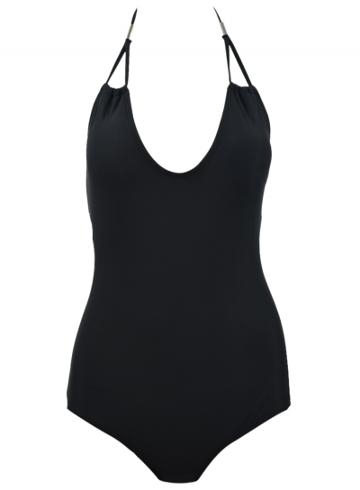 Oasap Women's Summer Holiday Lace Up Back One Piece Swimsuit