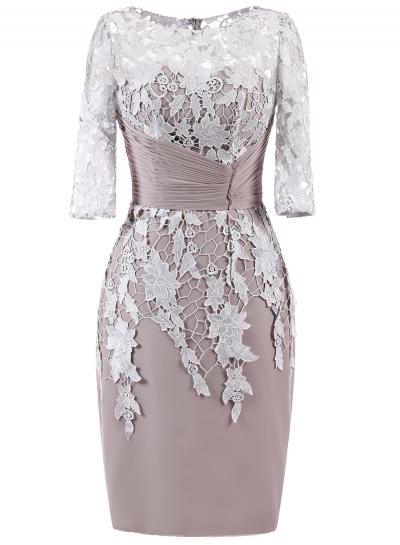 Oasap Fashion Long Sleeve Lace Cocktail Dress