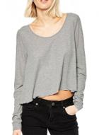 Oasap Women's Casual Solid Long Sleeve Pullover Knitted Tee