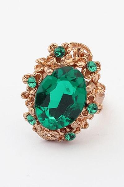 Oasap Female-chic Faux Stone Ring