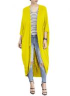 Oasap Solid Color Open Front Batwing Sleeve Long Knit Cardigan