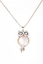 Oasap Faux Stone Owl Necklace