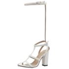 Oasap Knee High Cutout Chunky Heels Sandals