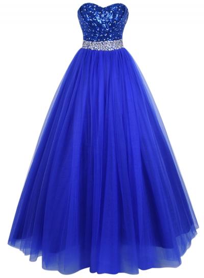 Oasap Glamour Sequin Sweetheart Neckline Long Prom Dress