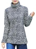 Oasap Women's Winter High Neck Long Sleeve Leopard Print Tee