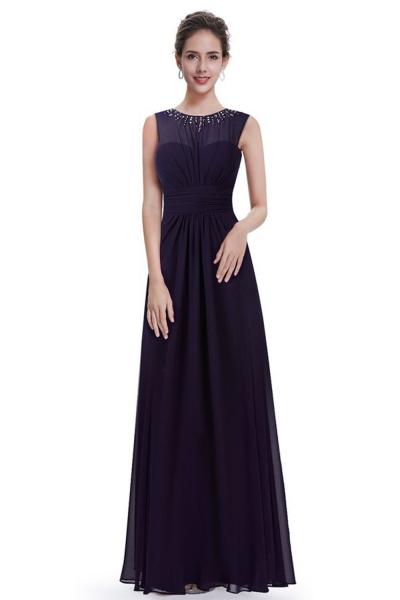 Oasap Women's Sleeveless Illusion Neckline Evening Dress