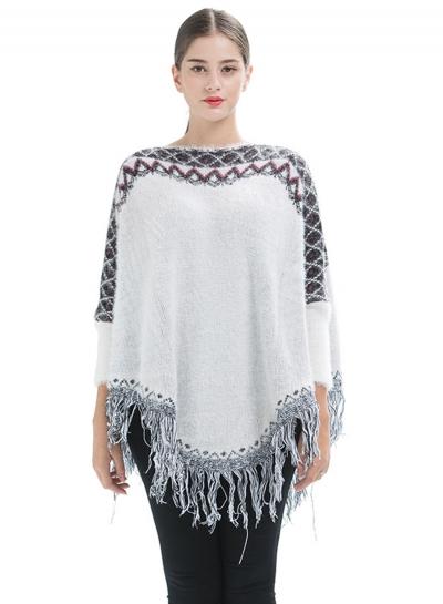 Oasap Fashion Cape Sweater With Tassel