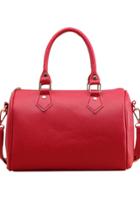 Oasap Elegant Solid Color Pu Barrel Shoulder Bag