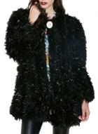Oasap Women's Fashion Faux Fur Open Front Long Sleeve Coat