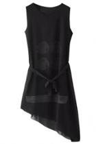 Oasap Amazing Irregular Black Mini Dress