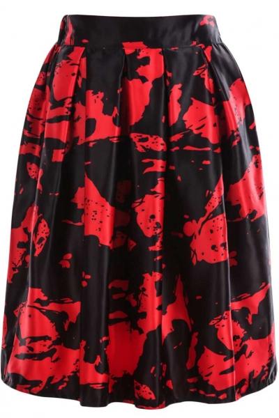Oasap Stylish Dye Printed Midi Dress