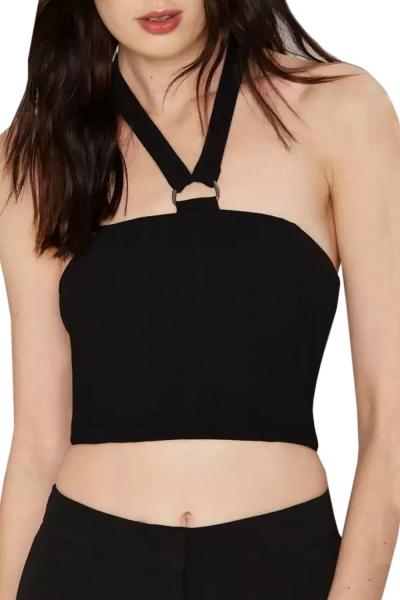 Oasap Hot Women Side Cut-out Zip Back Halter Crop Top