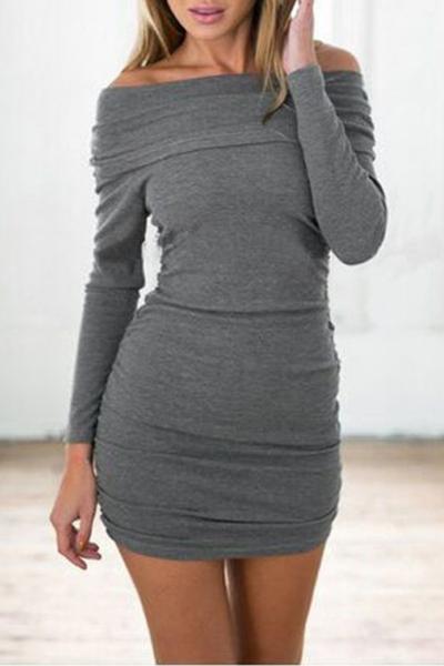 Oasap Fashion Off The Shoulder Bodycon Dress