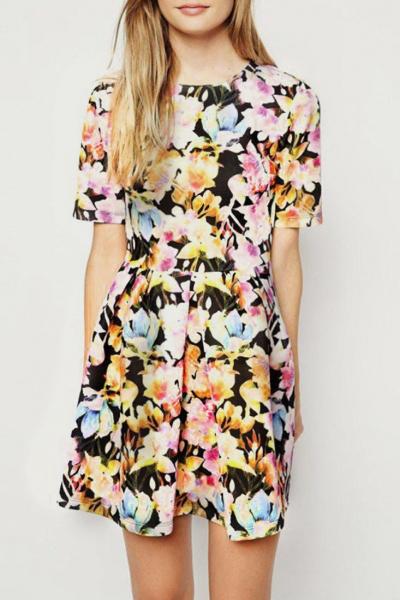 Oasap Fairytale Floral Print Princess Dress