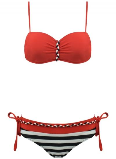 Oasap Women's Summer Beach Color Block Striped Two Piece Bikini