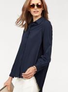 Oasap Long Sleeve High Low Pleated Shirt