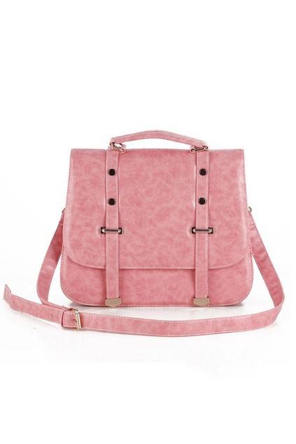 Oasap Glossy Magnetic Snap Shoulder Bag