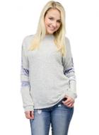 Oasap Casual Long Sleeve Stripe Loose Fit Pullover Tee