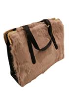 Oasap Metal Framed Faux Fur Shoulder Bag