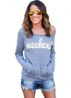 Oasap Slash Neck Letters Printed Long Sleeve Sweatshirt