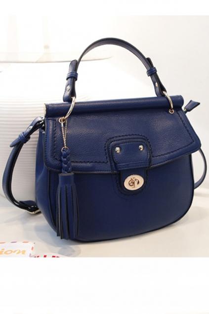 Oasap Tassel Embellished Cross Locking Shoulder Bag
