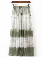 Oasap High Waist Printed Maxi Pleated Skirt