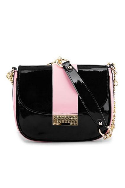 Oasap Roman Holiday Patent Leather Shoulder Bag