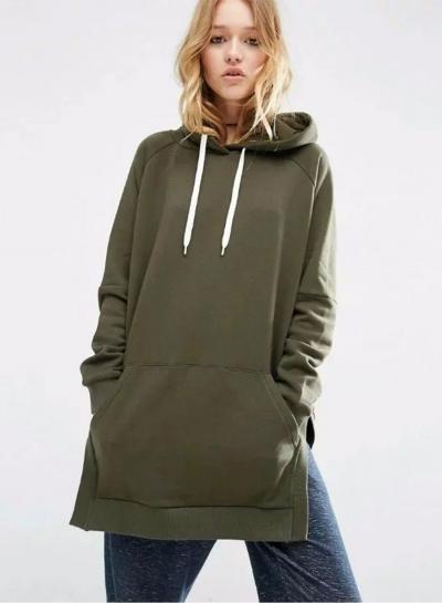Oasap Fashion Side Split Loose Hoodie With Pocket