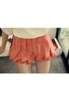 Oasap Sweet Petal Shaped Shorts With Mid Rise Waist