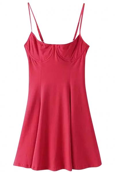 Oasap Endearing Solid Backless Mini Slip Dress