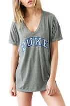 Oasap Women's V Neck Short Sleeve Letter Print Loose Fit Tee