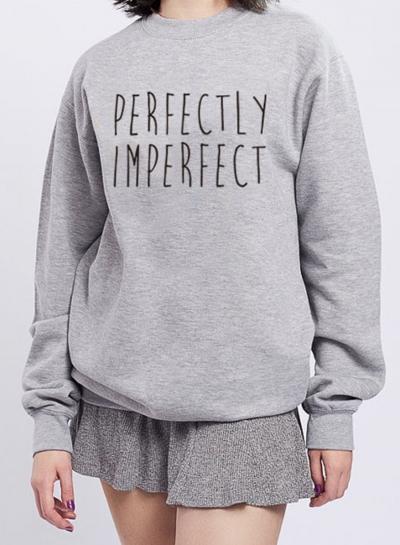 Oasap Round Neck Loose Fit Pullover Letter Printed Tee