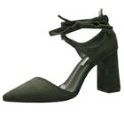Oasap Strappy Lace-up Velour Leather Sandals
