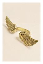Oasap Angel Wings Shaped Golden Tone Ring With Semicircle Design