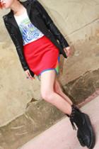 Oasap Color Block Tangram Skirt