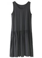 Oasap Women's Casual Sleeveless Shift Pleated Summer Tank Dress
