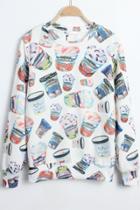 Oasap Street-chic Ice Cream Sweatshirt