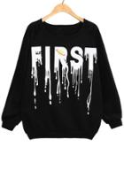 Oasap Standout First And Last Sweatshirt