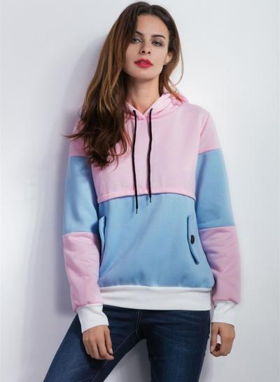 Oasap Long Sleeve Color Block Hoodie