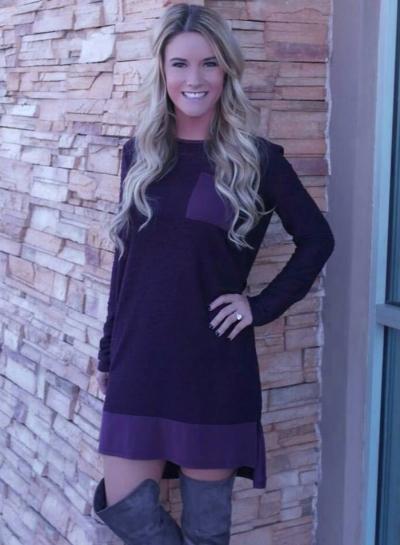 Oasap Casual Long Sleeve Loose Shirt Dress