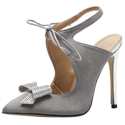 Oasap Pointed Toe High Heels Bow Slingback Pumps